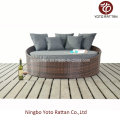 Daybed pequeno do aço com PE Rattan para o Outdoor (1214)